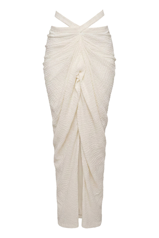 Ivory Cabana Slit Maxi Skirt