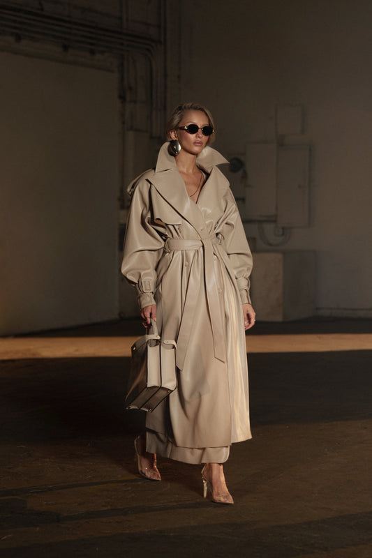 Tan The Icon PU Leather Coat