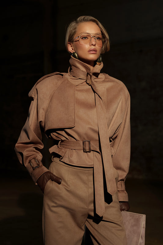 Tan Latte Cropped Jacket