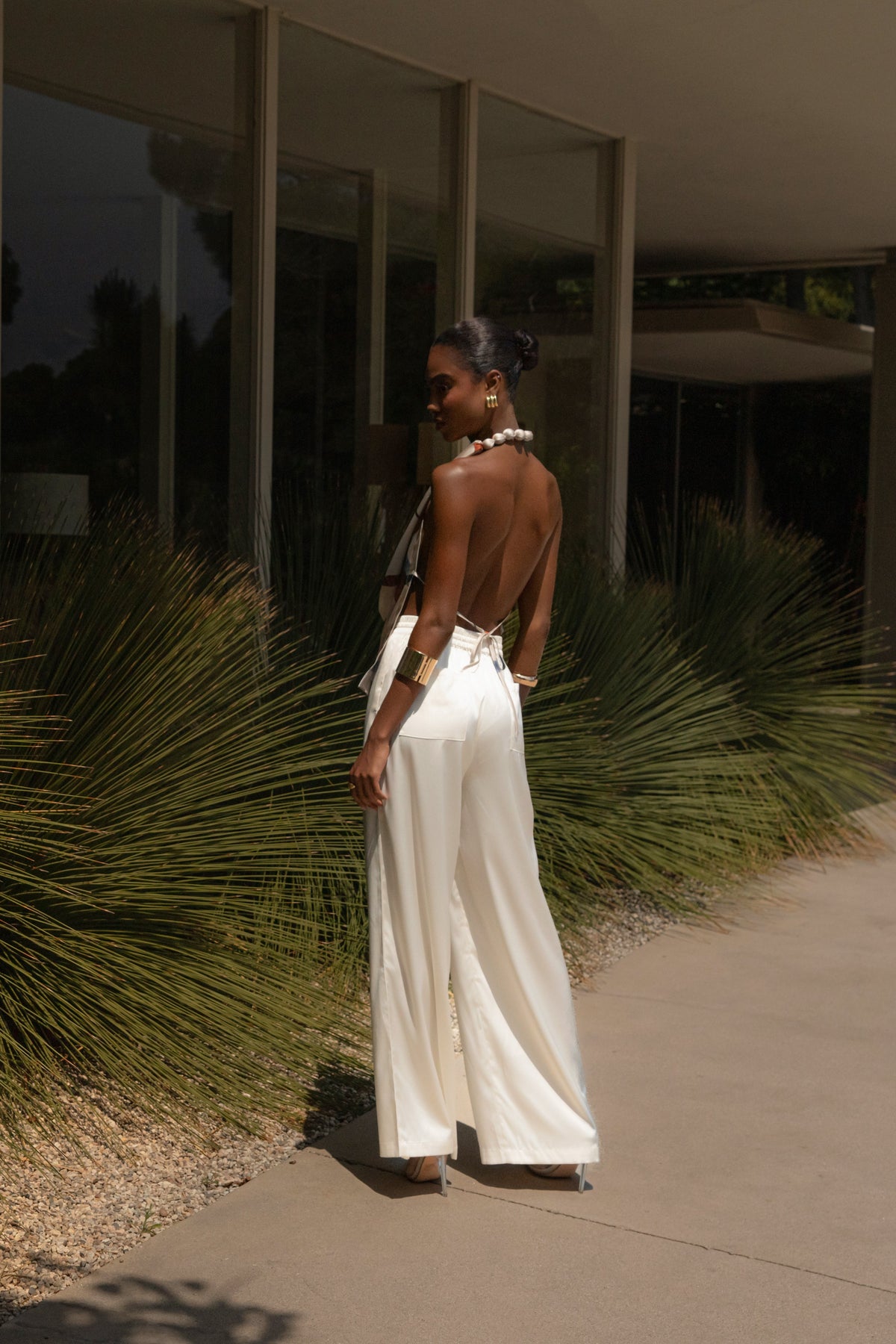 Ivory Tropic Dawn Satin Top